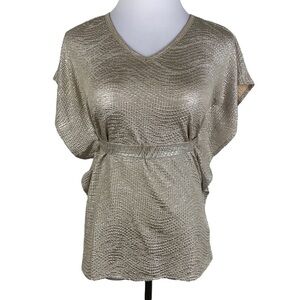 Loved by Heidi Klum Ruffle Sleeve Tie Back Blouse